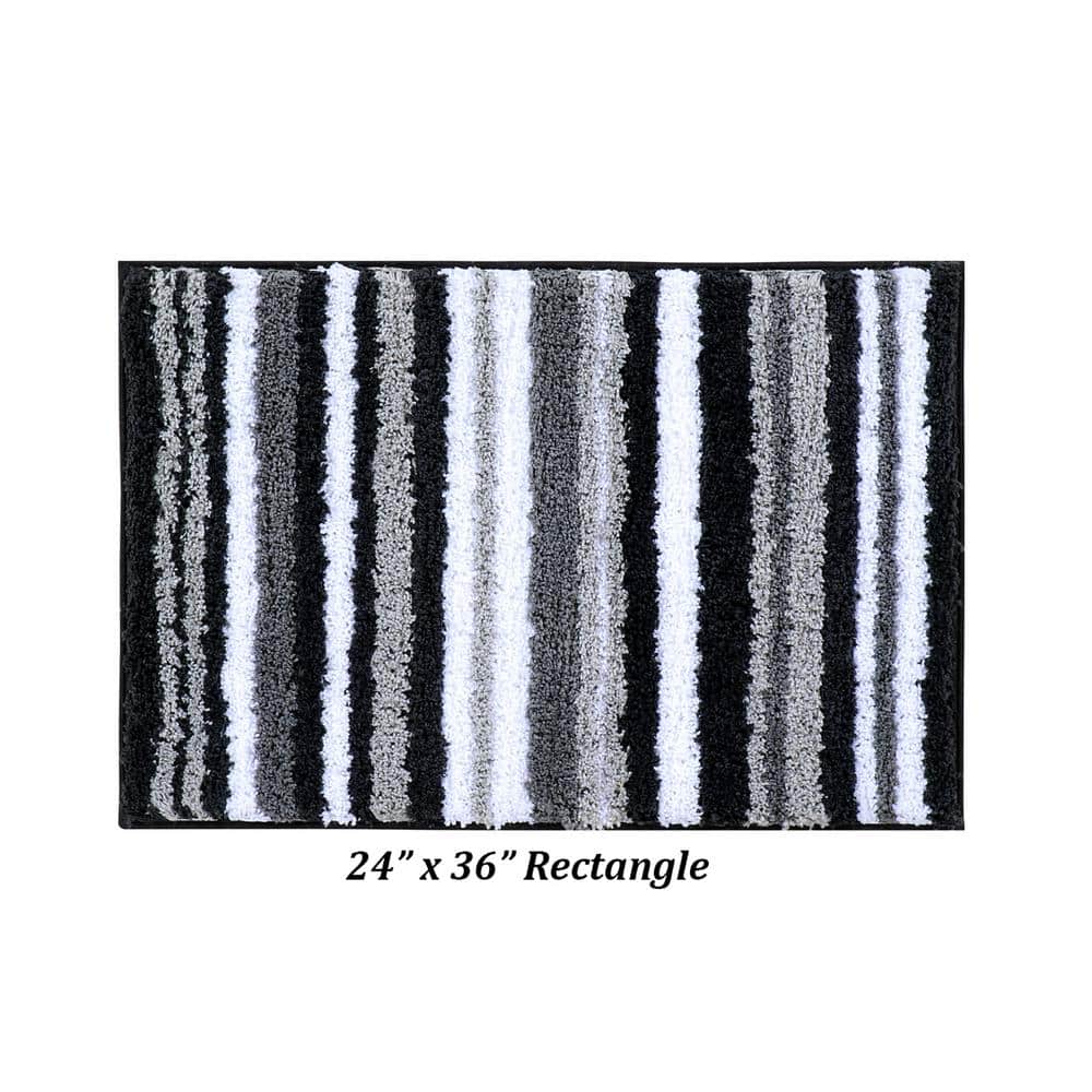 Griffie Luxe Soft Touch Graphite Polyester 24"x36" Bath Rug