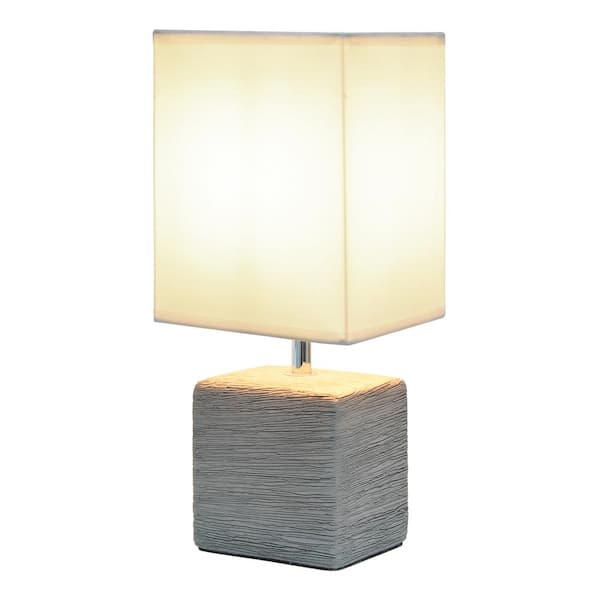 Gray Faux Stone Table Lamp, Stone Base Lamp