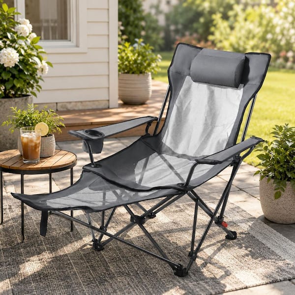 IALTRUISTIC Metal Outdoor Lawn Chair Folding Camping Chair