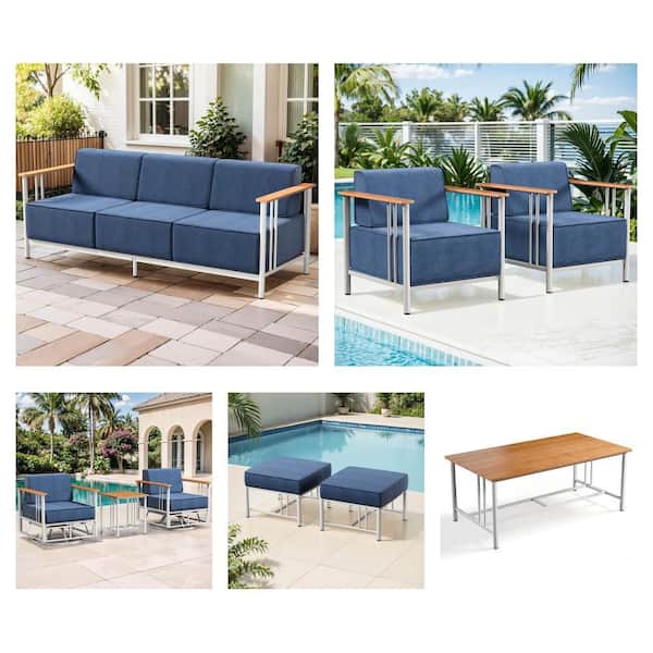 3-Seat Sofa, 2-Piece Lounge Chair, Rocking Chair Set with Table, Ottoman (2-Pack), and Coffee Table Combo