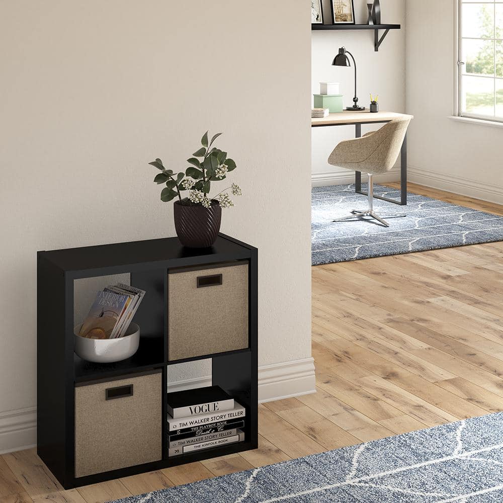 Black 4-Cube Open Back Storage Organizer