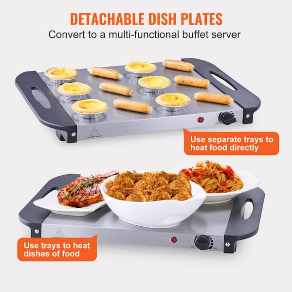  Electric Warming Tray with Adjustable Temperature, 2024 New  Upgrade Electric Heating Tray, Foldable Food Warmer Fast Heating, Electric  Warming Hot Plate Trays for Buffets Party to Keep Food Warm: Home 