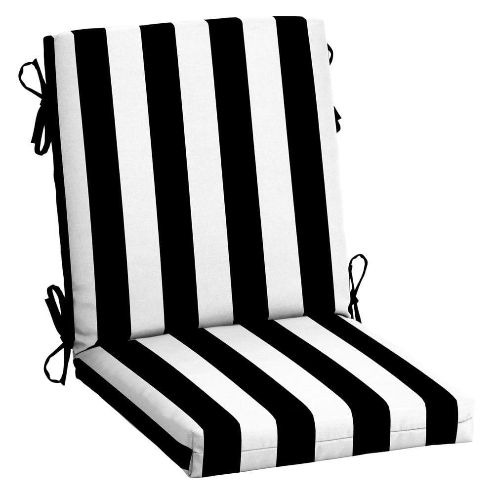18 in. x 16.5 in. 2-Piece Outdoor Dining Chair Cushion, Black Cabana Stripe price history on PriceWatchPro