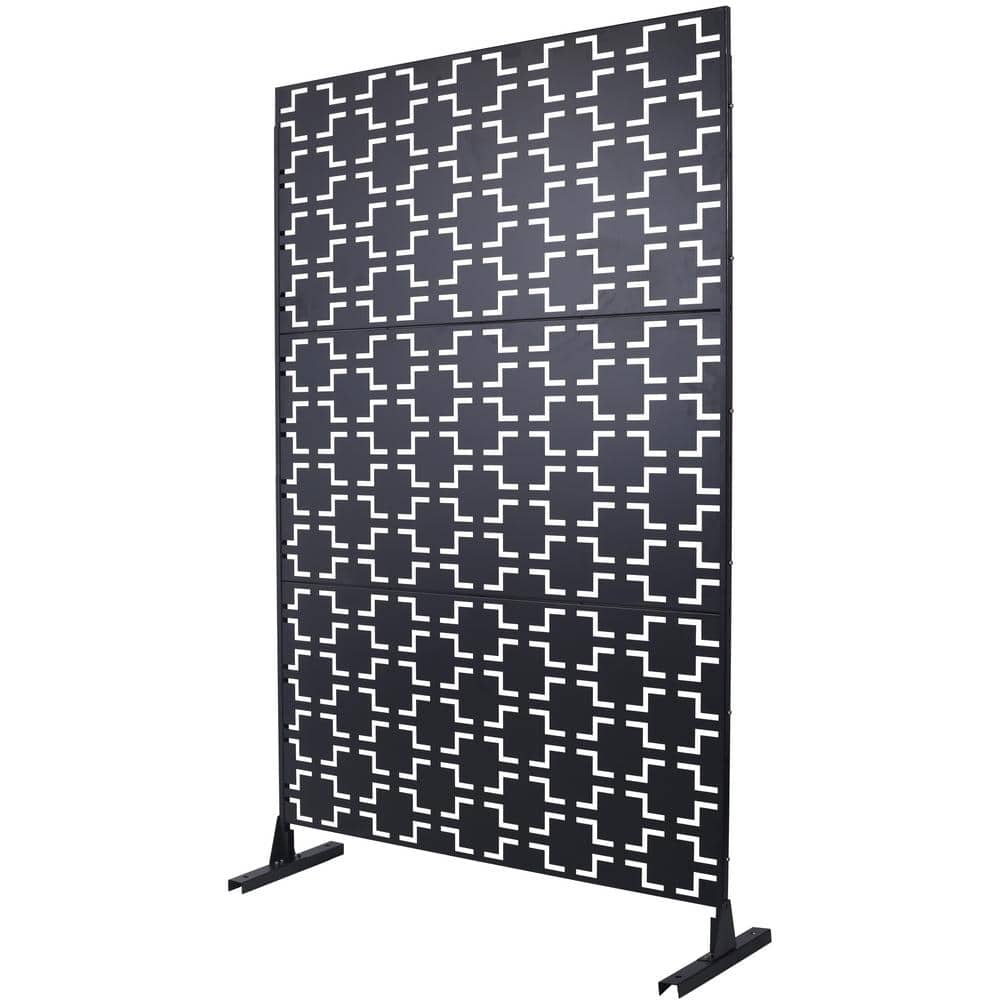 6.3 ft. x 4 ft. Outdoor Metal Freestanding Decorative Privacy Screen, Fence