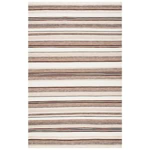 Striped Kilim Natural Ivory 6 ft. x 9 ft. Striped Area Rug