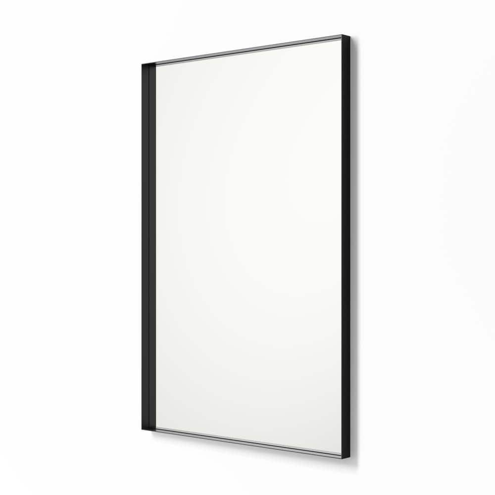 better bevel 20 in. x 30 in. Metal Framed Rectangular Bathroom Vanity Mirror  in Black 20007 The Home Depot