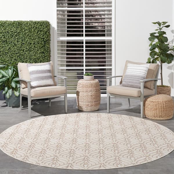 Nourison Aloha Beige 8 ft. x 11 ft. Botanical Contemporary Indoor Outdoor  Area Rug 171283 - The Home Depot