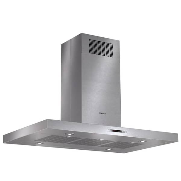 Bosch 800 Series 42 in. Box Canopy Style Island Hood with Lights in Stainless Steel