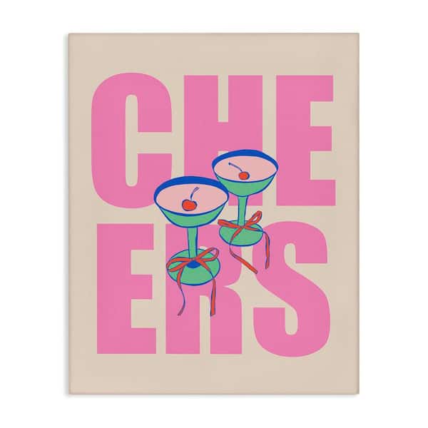 Stupell Industries Cheers Martinis and Bows by House of Lulu Unframed Food Graphic Art Print 40 in. x 30 in.