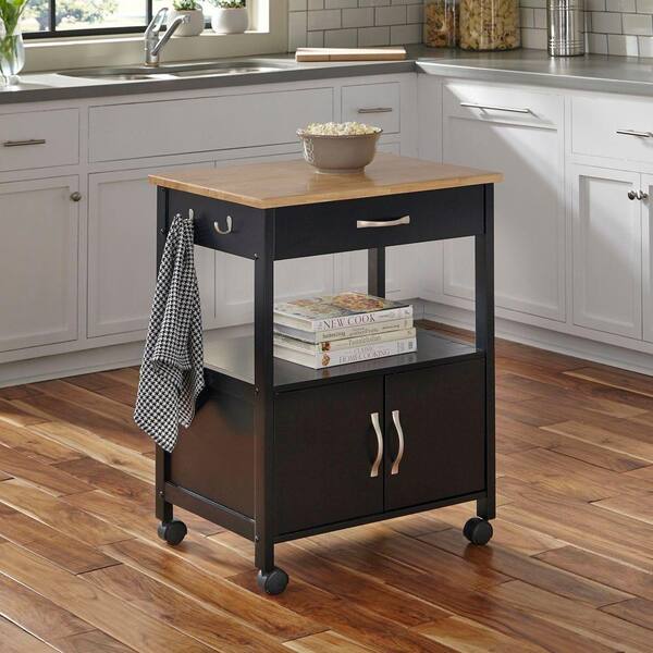 Dolly Madison Banner Black Kitchen Cart