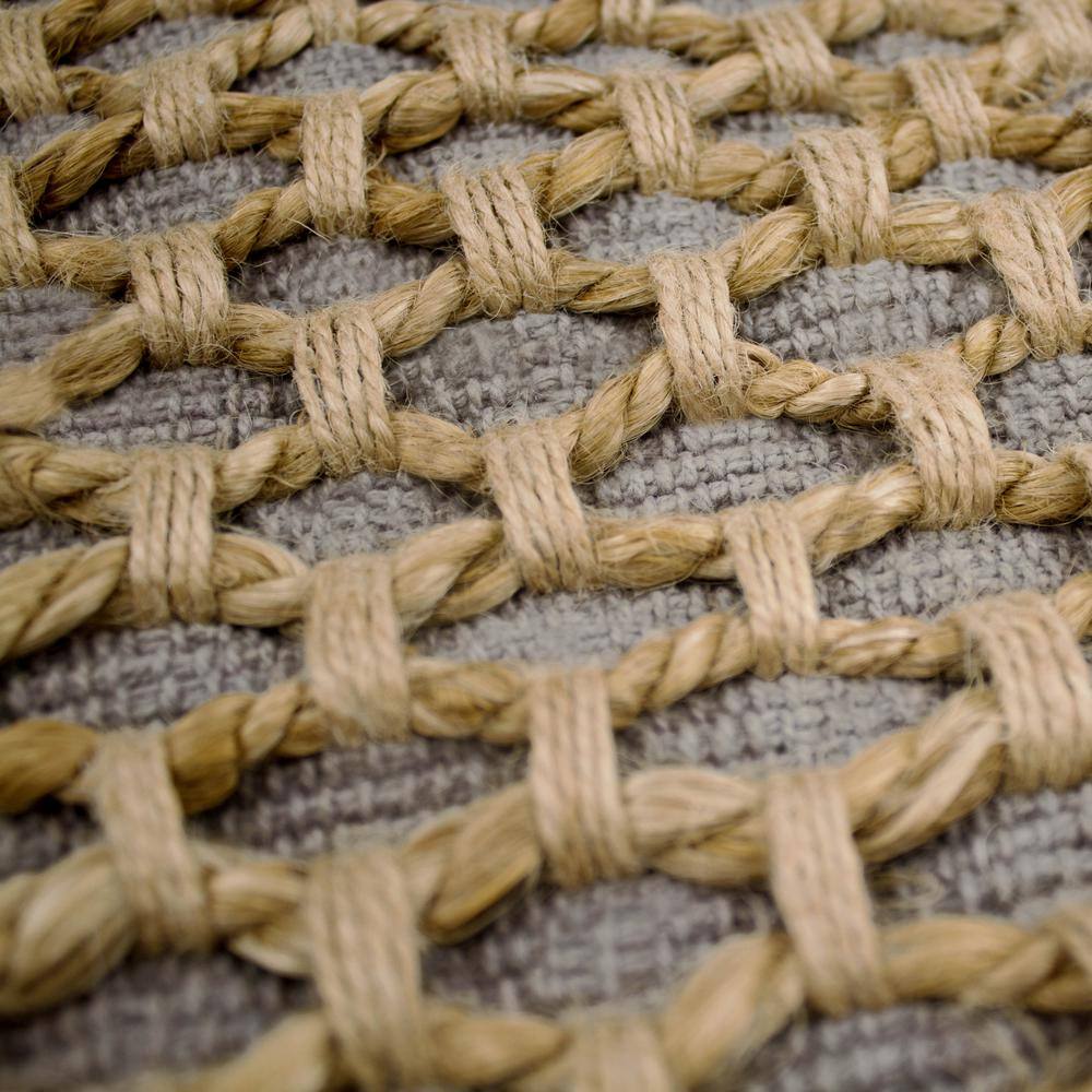 Jada 20'' Gray and Natural Woven Cotton and Jute Pillow