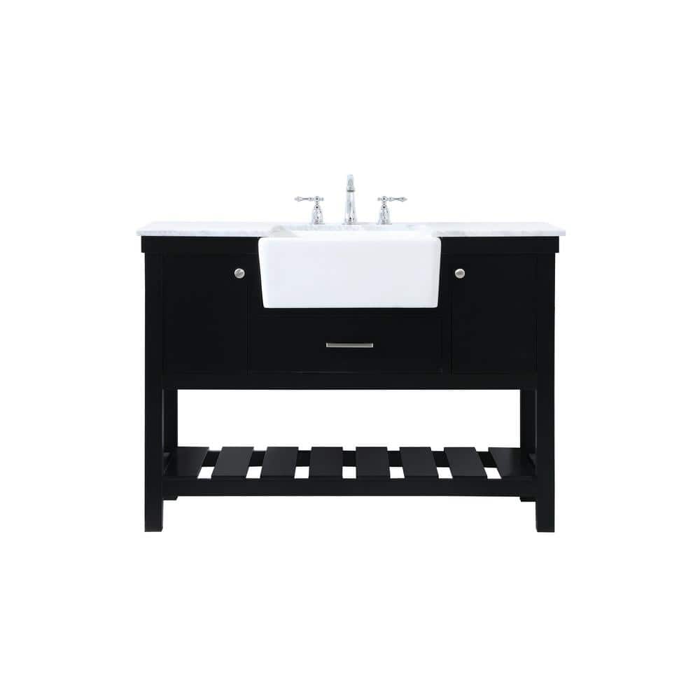 Simply Living 48 in. W x 22 in. D x 34.125 in. H Bath Vanity in Black with 
