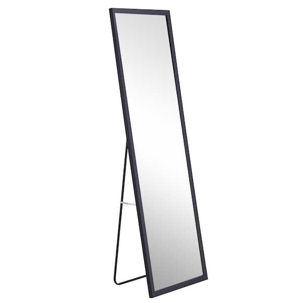Unbranded 18 in. W x 58 in. H Rectangle Wood Framed Black Mirror for Living Room, Bedroom