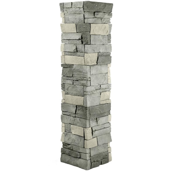 GenStone Stacked Stone 11.25 in. x 48 in. Northern Slate Faux Pillar Panel Siding