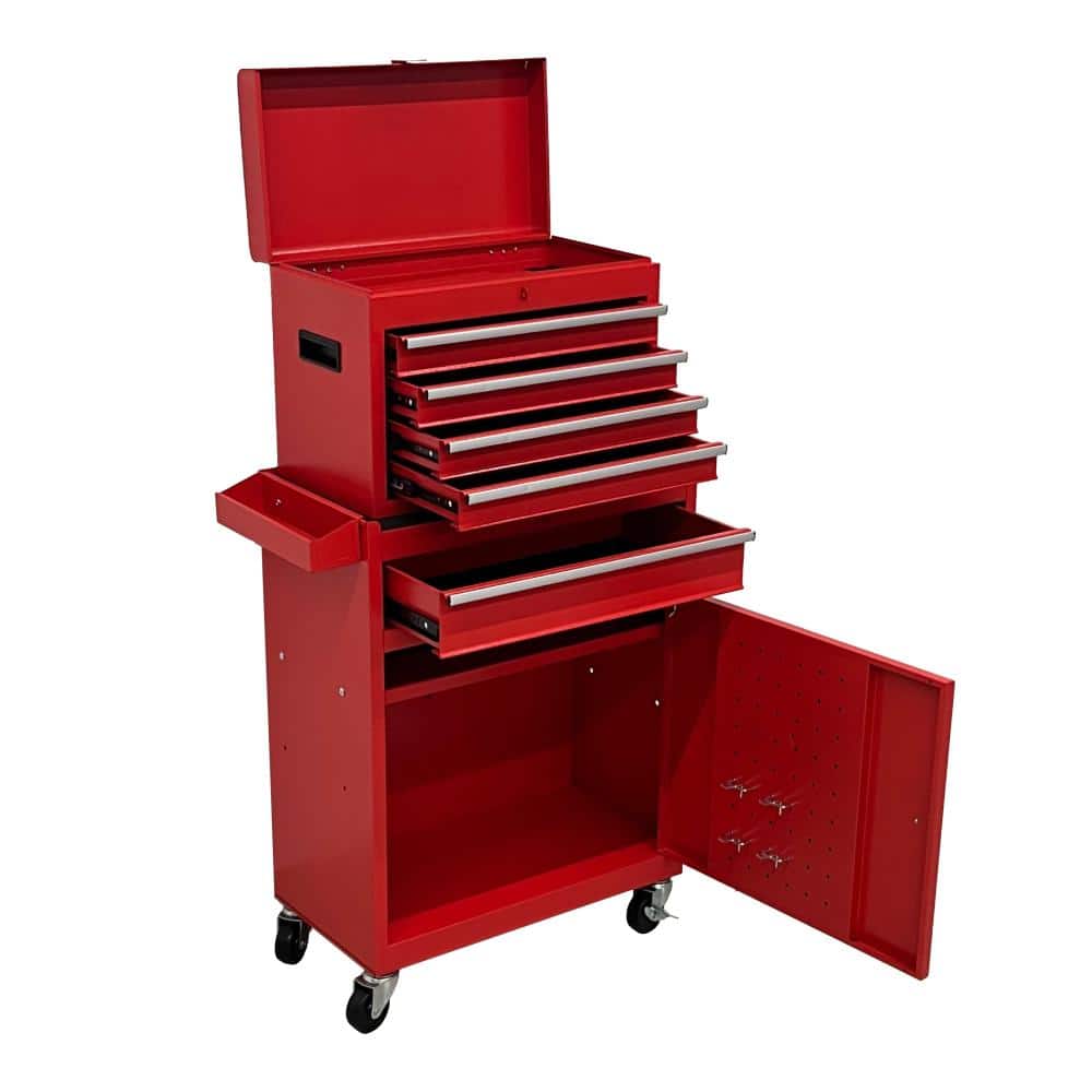 5 Drawer Rolling Metal Tool Chest Red, Detachable Top, with Sliding Drawers and Lock Wheels for Garage price history on PriceWatchPro