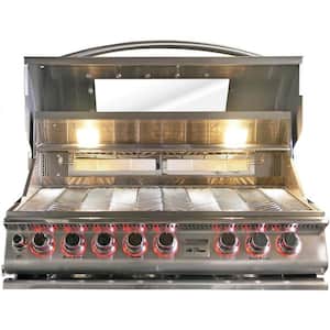 5-Burner Built-In Propane Gas Grill in Stainless Steel Top Gun Convection with Rotisserie