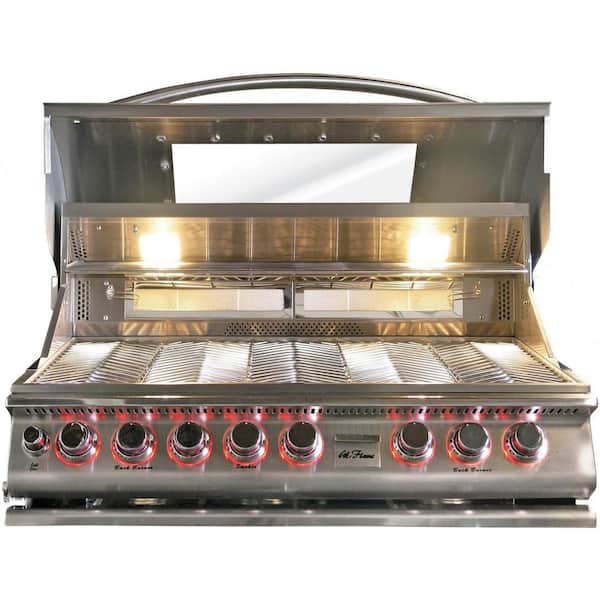 Cal Flame 5-Burner Built-In Propane Gas Grill in Stainless Steel Top Gun Convection with Rotisserie