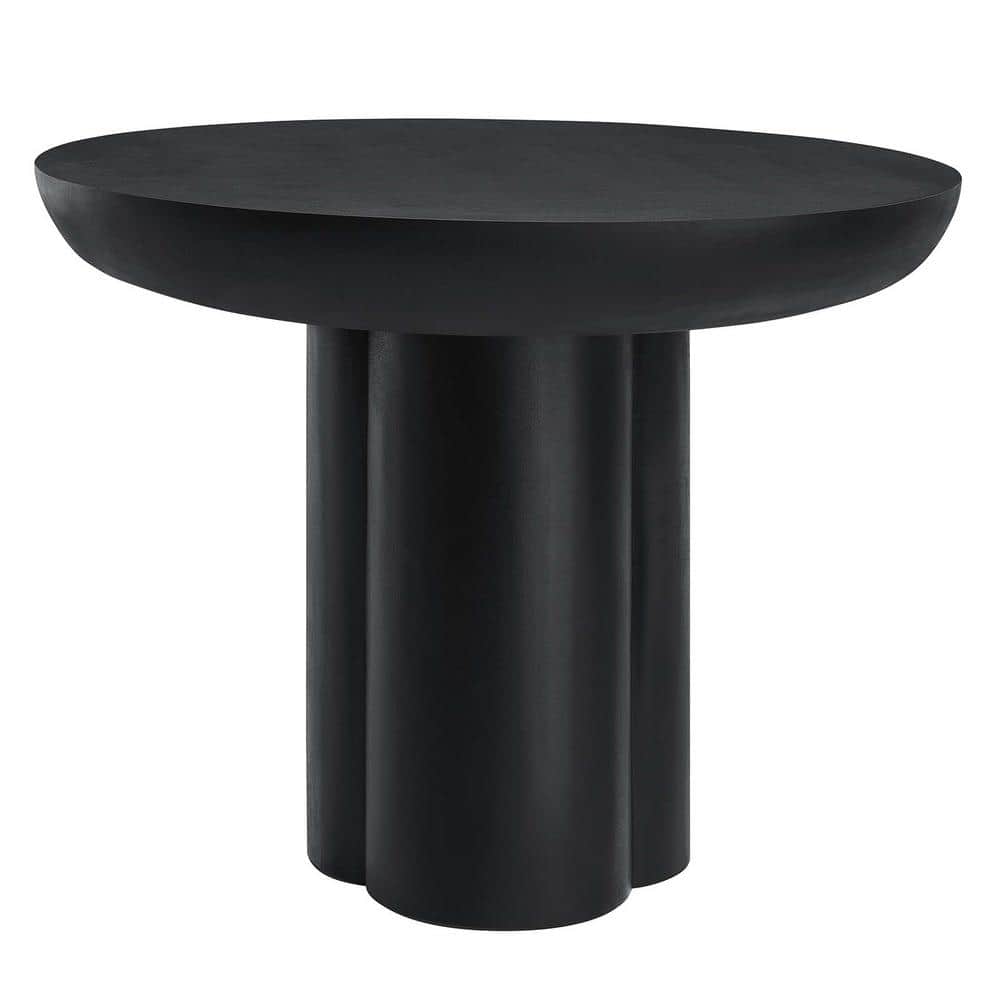 Caspian Black Round Concrete and MDF Dining Table