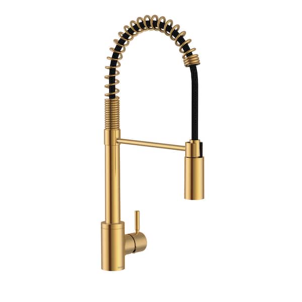 The Foodie Brushed Bronze 21 in. Single Handle Pre-Rinse Spring Pull Down Sprayer Kitchen Faucet with 360-degree Swivel