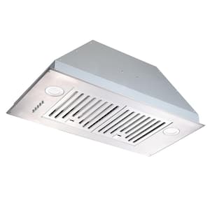 30 in. 600 CFM Ducted Insert Range Hood in Silver with Right Button Controls and LED Lights