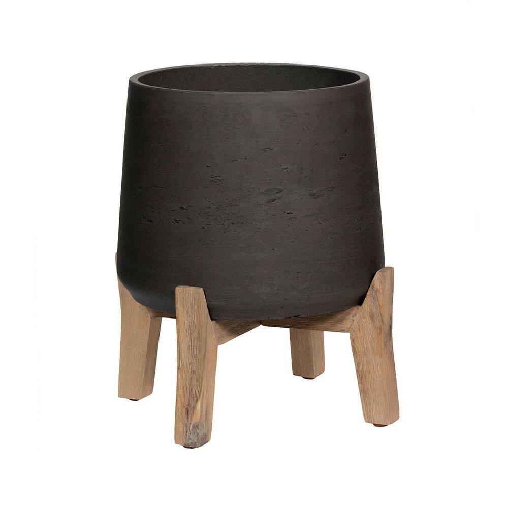 Patt (Feet Low) 11.42 in H Black Washed Color Planter- made of Fiberstone, XL price history on PriceWatchPro