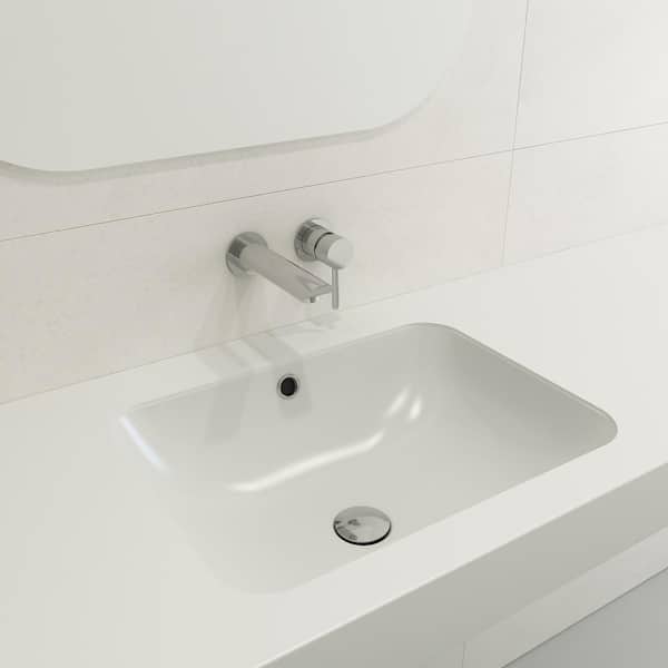 Scala 21.75 in. Fireclay Undermount Bathroom Sink with Overflow in Matte White