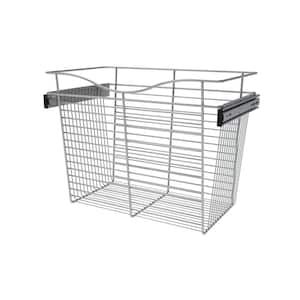 18 in. H x 24 in. W Chrome Steel 1-Drawer Wide Mesh Wire Basket