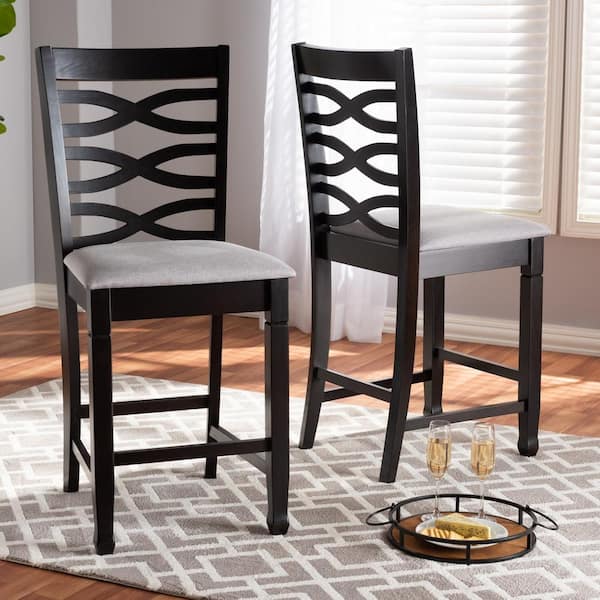 Lanier 43 in. Gray and Espresso Bar Stool (Set of 2)