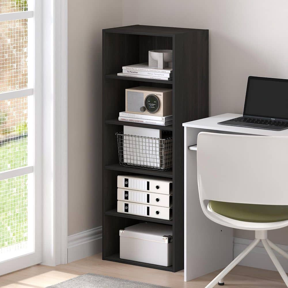 Basic 43.66 in. Tall Espresso Wood 5-Shelf Bookcase price history on PriceWatchPro