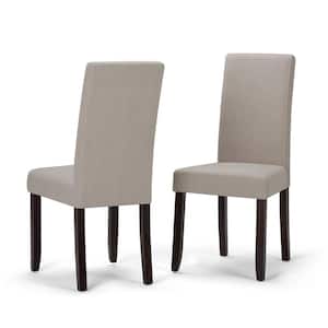 Acadian Transitional Parson Dining Chair in Light Beige Linen Look Fabric (Set of 2)