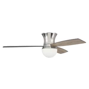 Daybreak 52 in. Indoor Polished Nickel Finish Ceiling Fan with Smart Wi-Fi Enabled Remote and Integrated LED Light Kit