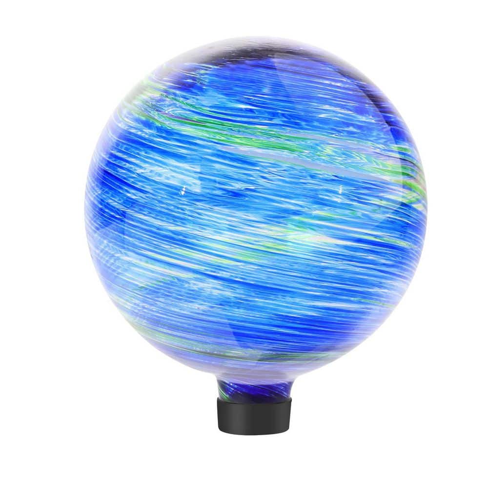 9.06 in. Blue and Green Hand Painted Gazing Glass Ball, Reflective Ball Yard Ornament for Outdoor Decoration price history on PriceWatchPro