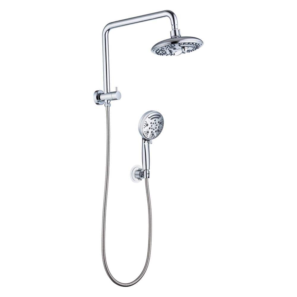 Single Handle 6-Spray Patterns Round Shower Faucet Set 2.2 GPM with High Pr