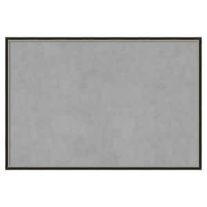 Theo Black Silver Narrow 37 in. x 25 in. Magnetic Board, Memo Board