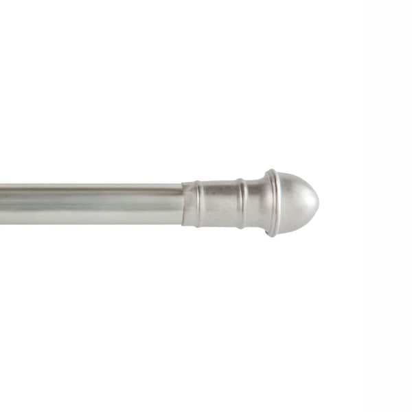 Dresden 28 in. - 48 in. Adjustable Single Cafe Curtain Rod 7/16 in. Diameter in Satin Nickel