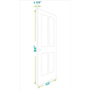 32 in. x 84 in. 3 Frosted Glass Solid Core White Finished Interior Barn Door Slab