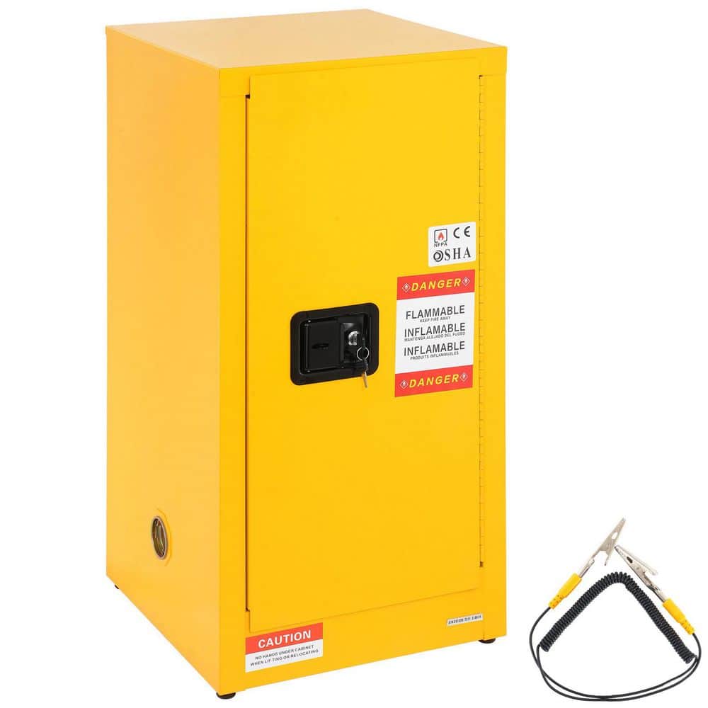 Flammable Safety Cabinet 16 Gal. ColdRolled Steel Flammable Liquid Storage 18.1 x 18.1 x 35.4 in. Yellow Corner Standard price history on PriceWatchPro