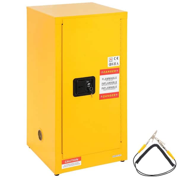 Flammable Safety Cabinet 16 Gal. ColdRolled Steel Flammable Liquid Storage 18.1 x 18.1 x 35.4 in. Yellow Corner Standard
