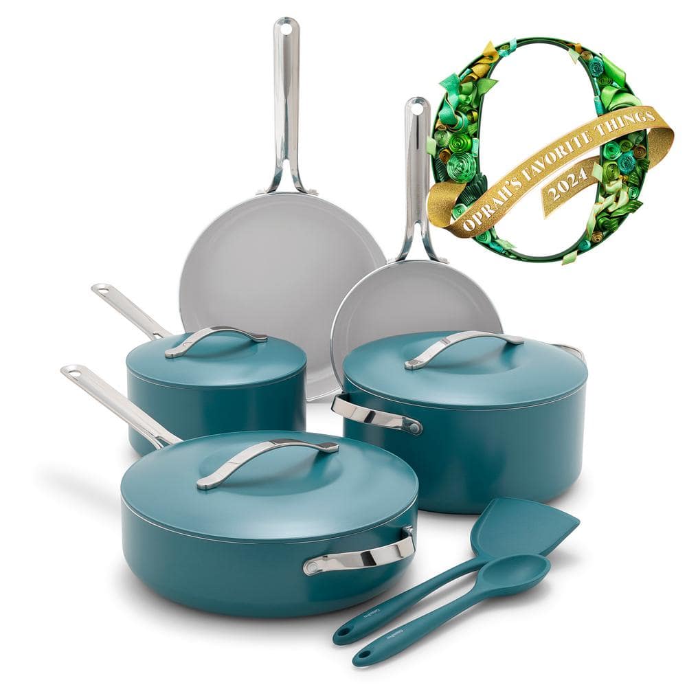 UPC 885837042405 product image for Nova 10-Piece Diamond Infused PFAS-Free Ceramic Nonstick Cookware Set in Deep Te | upcitemdb.com