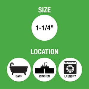 Heavy Duty 1-1/2 in to 1-1/4 in. Plastic Adjustable Diameter P-Trap with Reducing Washer