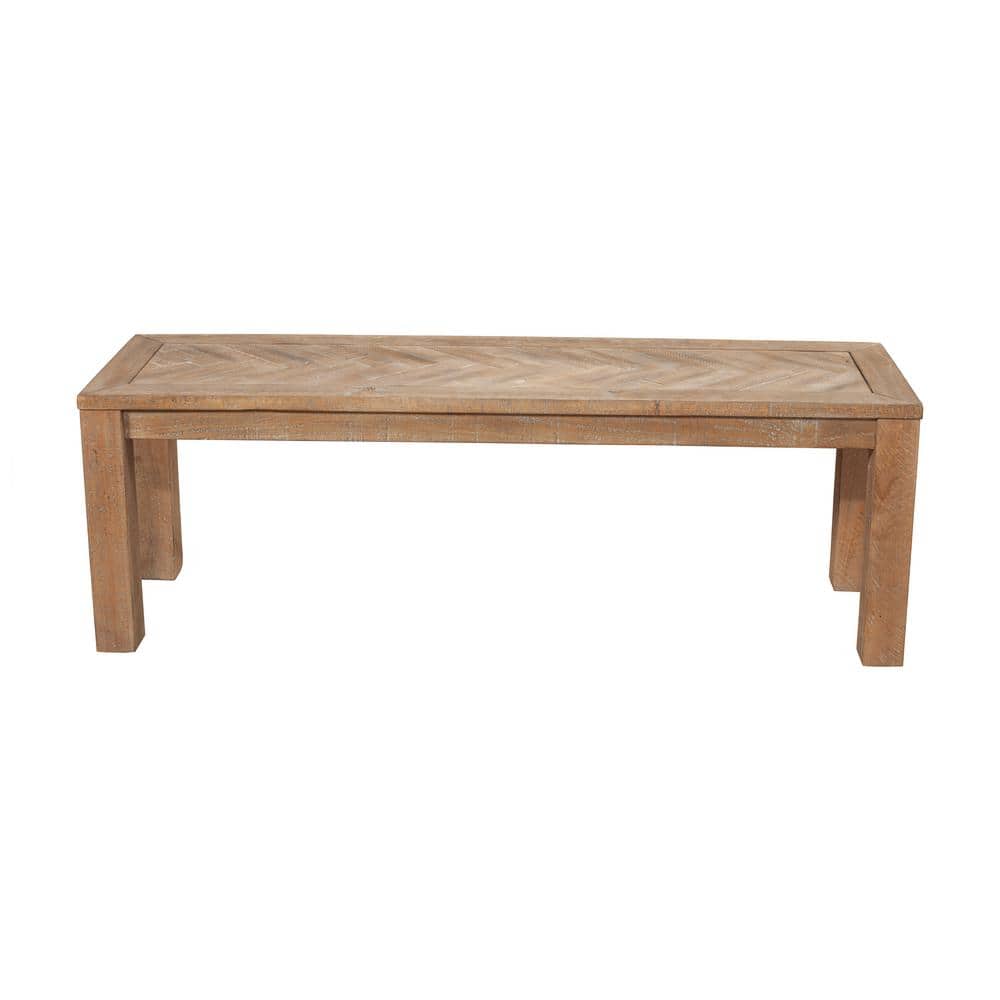 Aiden 60" Weathered Natural Pine Dining Bench