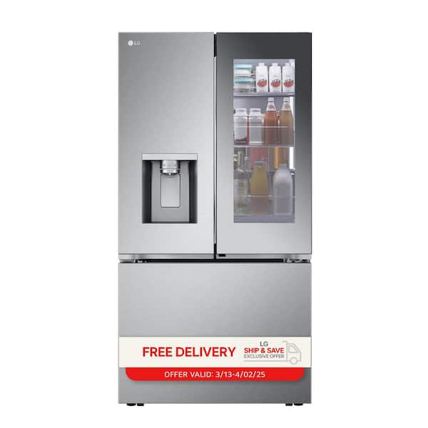 26 cu. ft. Counter-Depth MAX French Door Refrigerator w/ Mirrored Instaview & 4 types of ice, PrintProof Stainless Steel