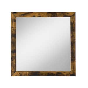 35 in. H x 1 in. W Modern Square Wood Rustic Oak Frame Dresser Mirror