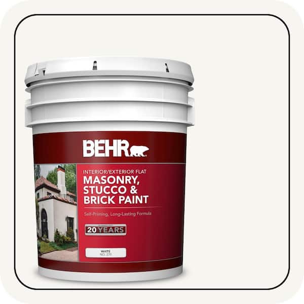 5 Gal. #MS-31 White Flat Interior/Exterior Masonry, Stucco and Brick Paint