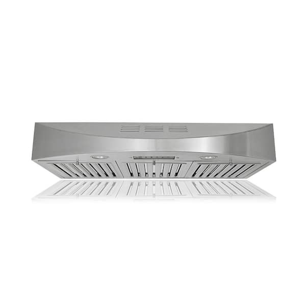 36 in. 400 CFM Ductless Recirculating Under Cabinet Range Hood in Stainless Steel