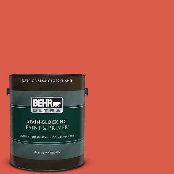 BEHR ULTRA 1 gal. #T12-7 Red Wire Semi-Gloss Enamel Exterior Paint & Primer
