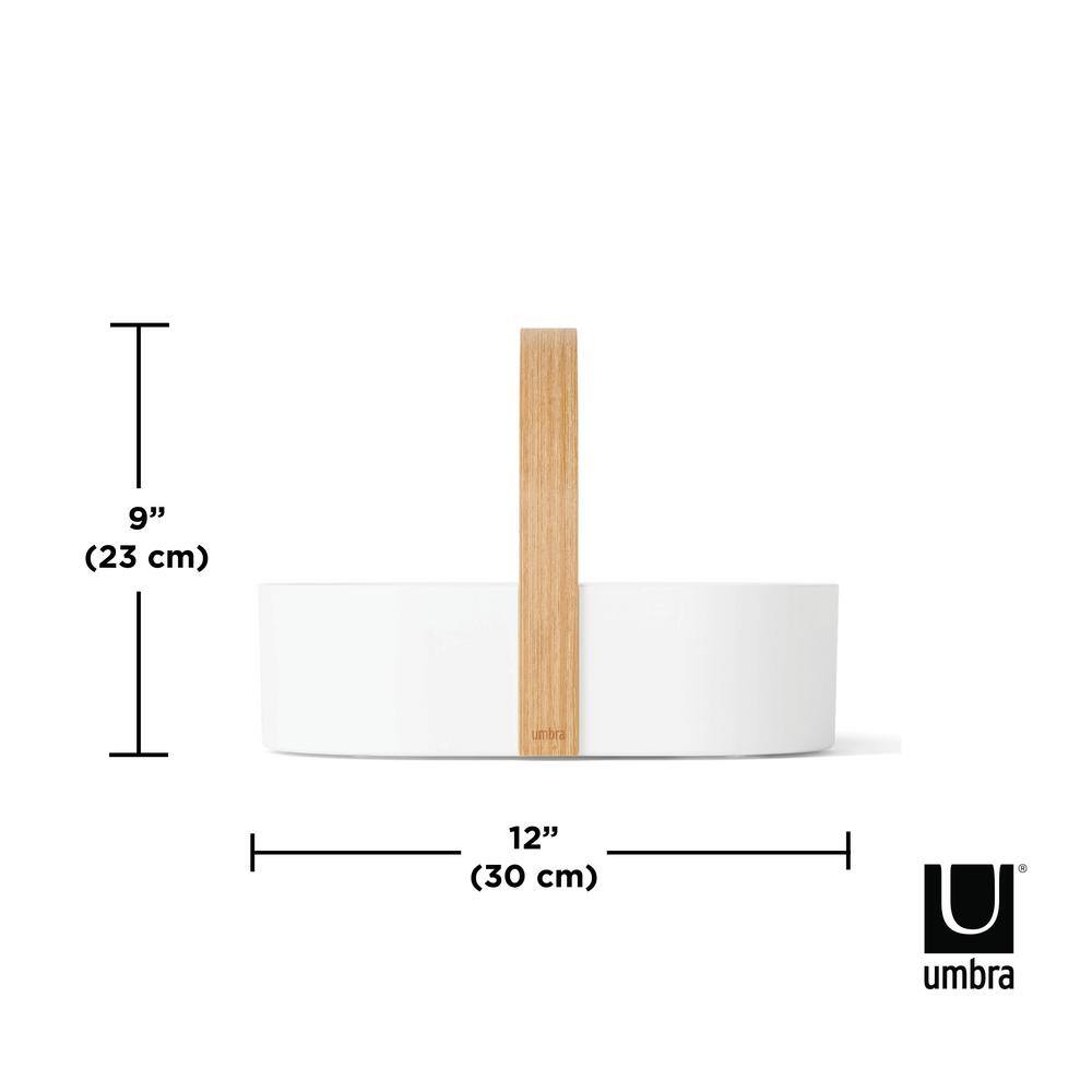White and Natural Multipurpose Caddy Organizer with Handle