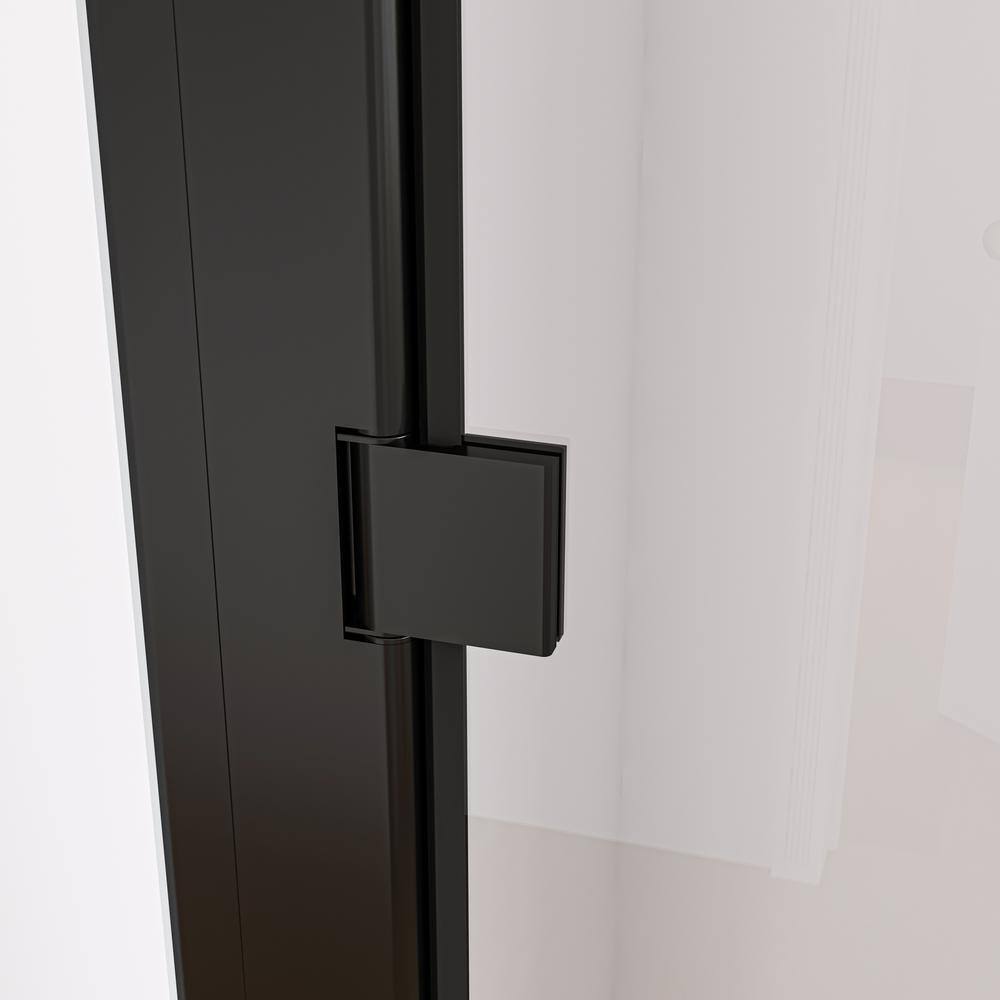 36'' x 72'' Frameless Clear Glass Pivot Shower Door in Matte Black