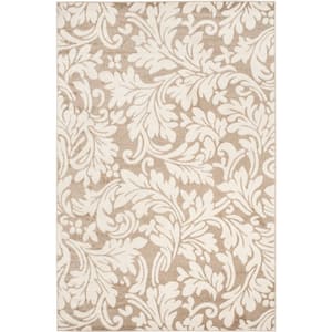 Amherst Wheat/Beige 6 ft. x 9 ft. Floral Geometric Area Rug