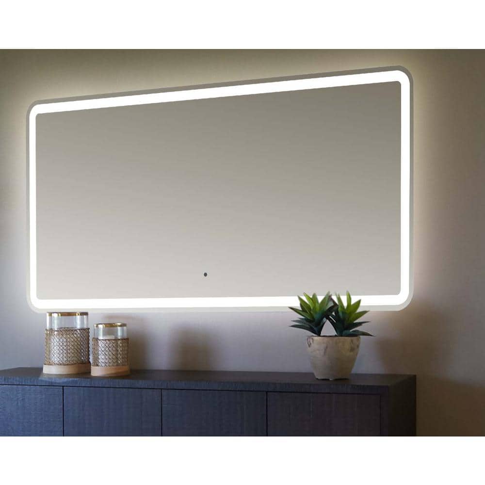 Hermes 62" LED Lighted Frameless Rectangular Vanity Mirror